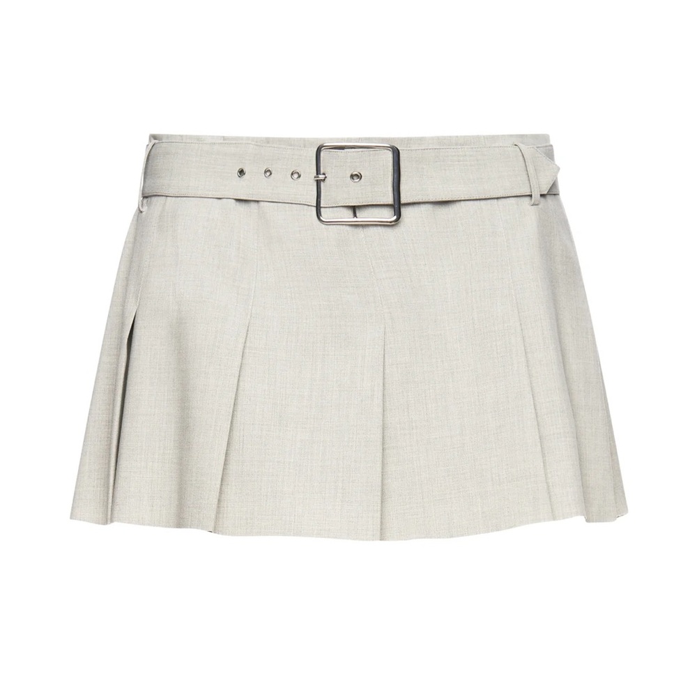 NWT Seroya Kimi Grey Belt Mini Pleated Skirt